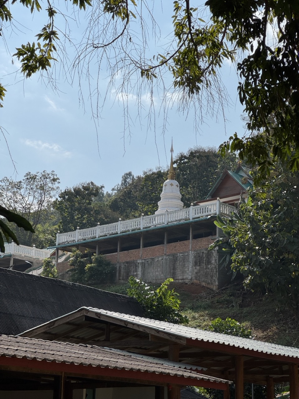 A small hillside chedi catching the sun, somewhere on the south side of Samoeng.