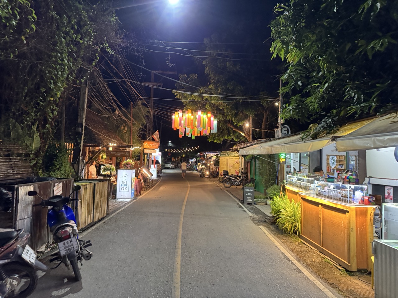Pai's walking street after dark. Loud, lit, and a complete contrast to the day we'd just had.