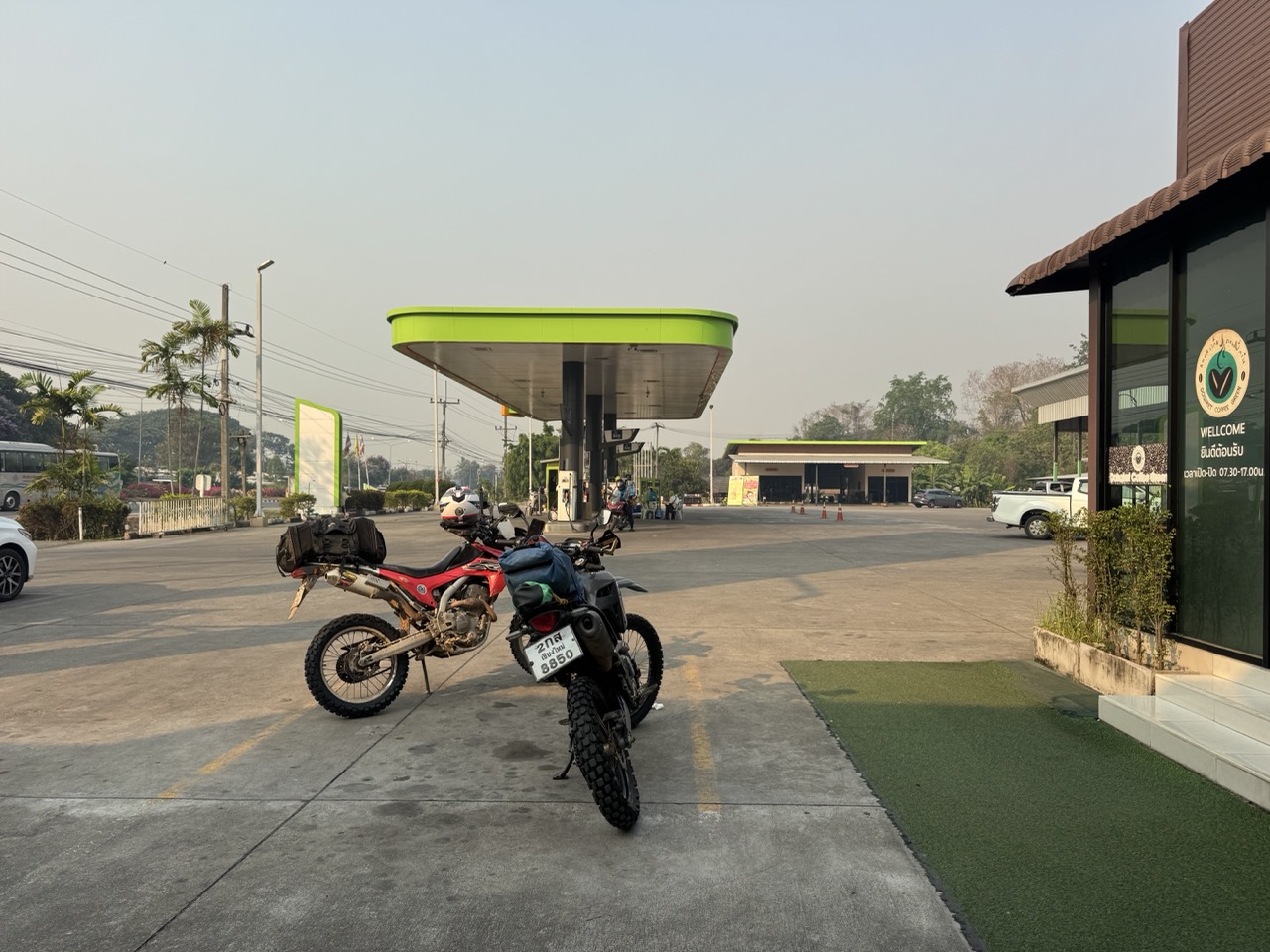 Loaded up at the Bangchak station in Chiang Mai, day one. The first photo of any long trip always looks the most optimistic.