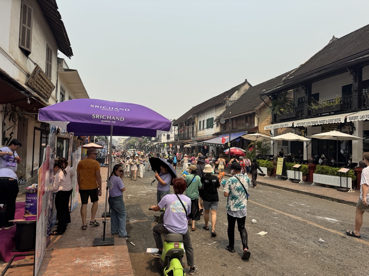 Pi Mai on the main street. Wall-to-wall.
