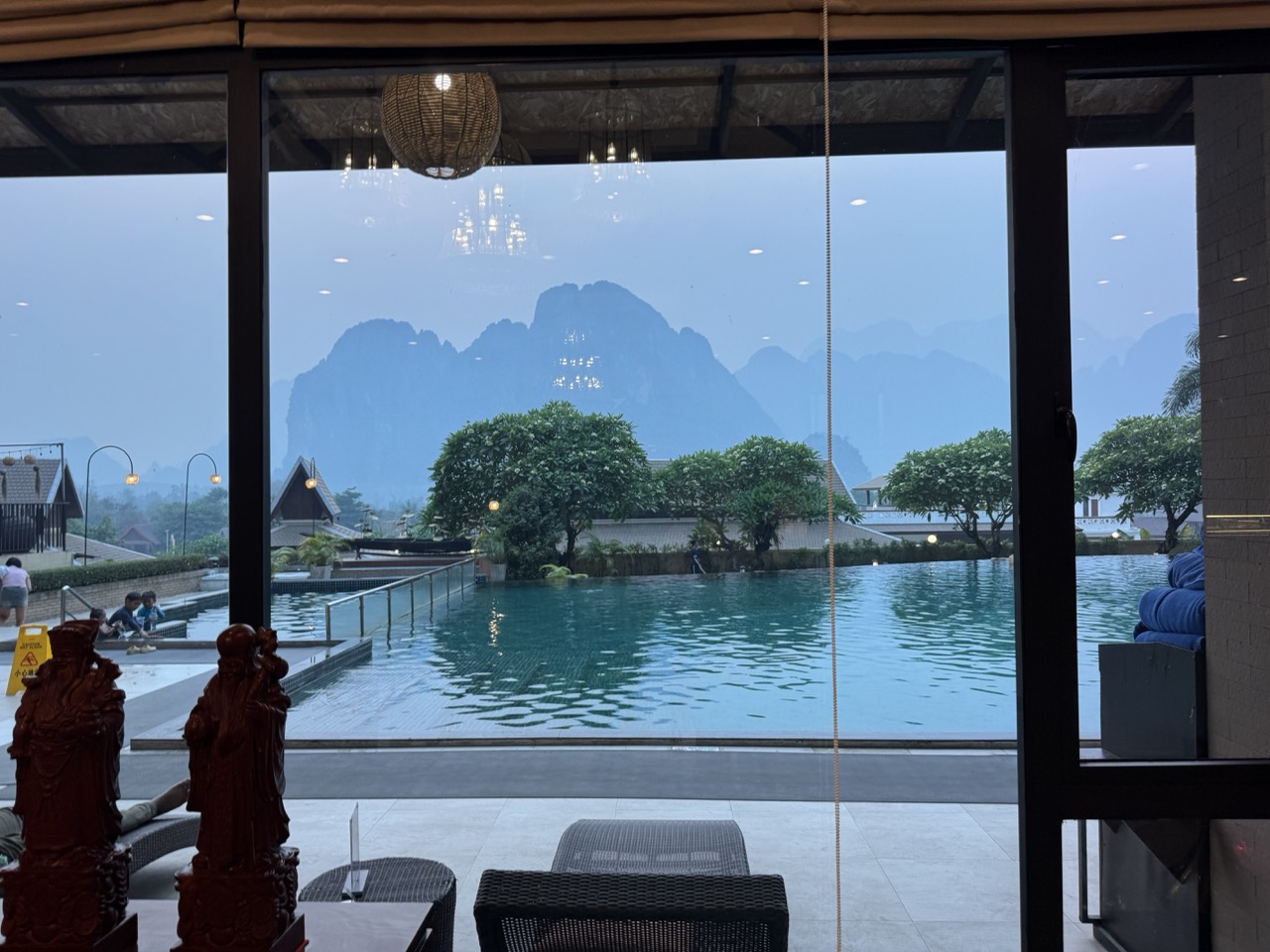 Karst view from the Amari lobby window.