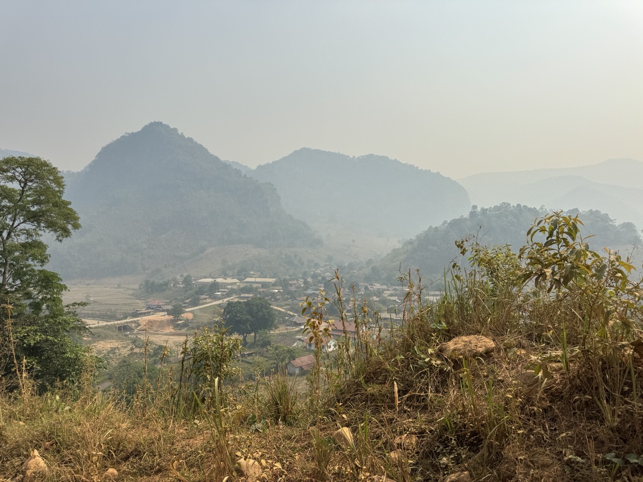 Village overlook from a ridge.