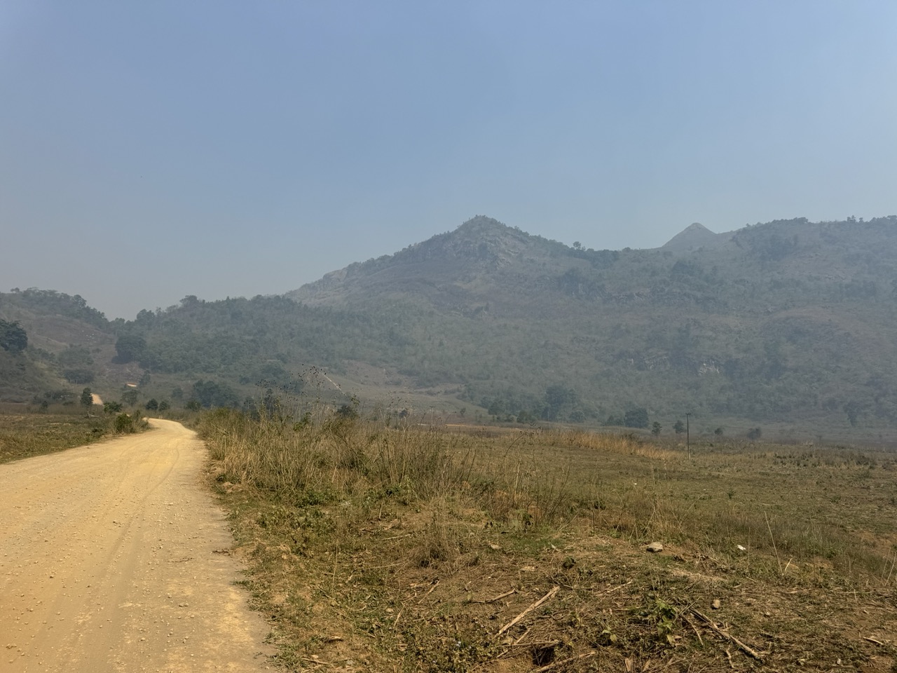 Ridgeline view in a moment when the haze briefly thinned.