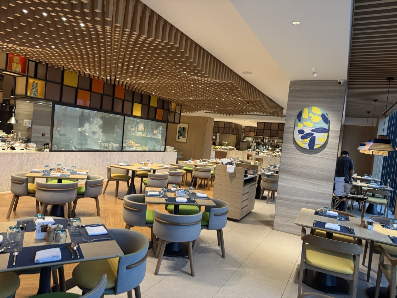 The Holiday Inn breakfast buffet. We hit it the moment it opened.
