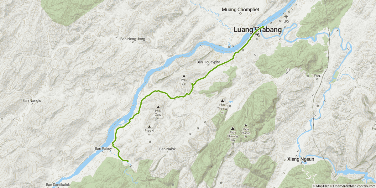 Day 8: the Kuang Si Falls round-trip from Luang Prabang — short and slow on roads that were under construction.
