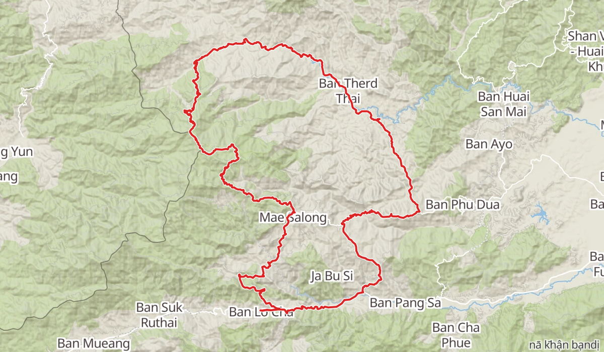 Track map for Doi Mae Salong Burma Border Ridgeline Ride