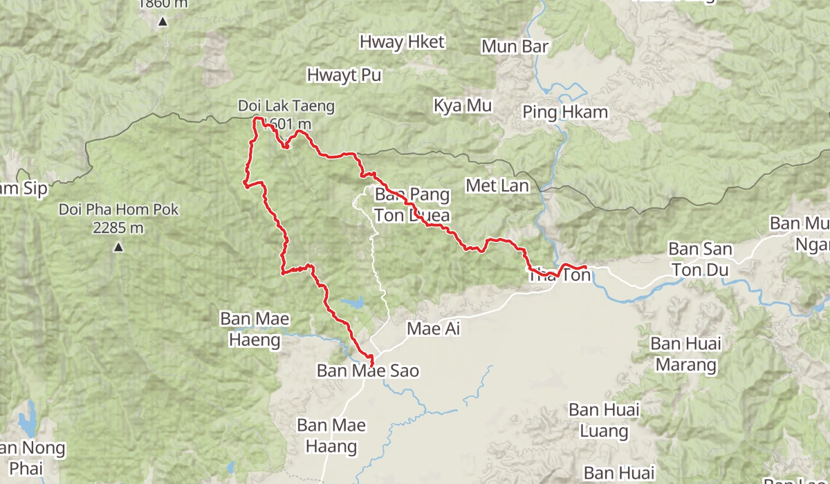 Track map for Doi Pha Hom Pok Burmese Border Route