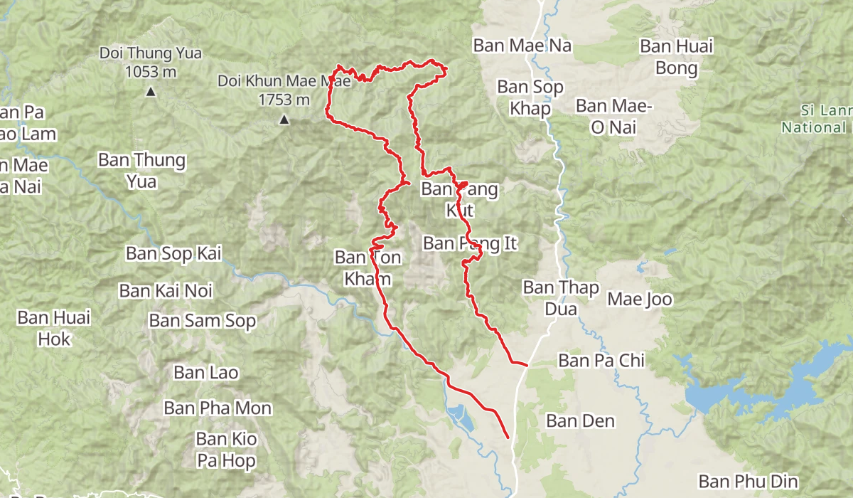 Track map for Chiang Dao Rocky Ridge to San Pak Kia
