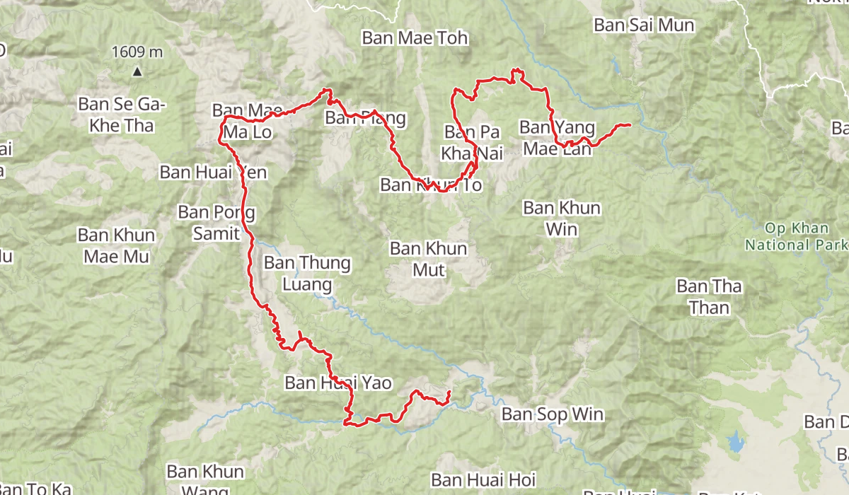 Track map for Samoeng to Mae Win Offroad
